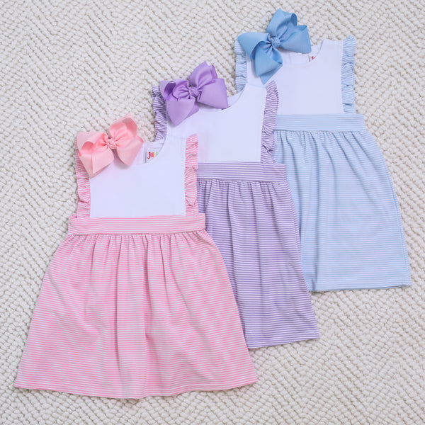 Sophia Dress- Lavender Stripe