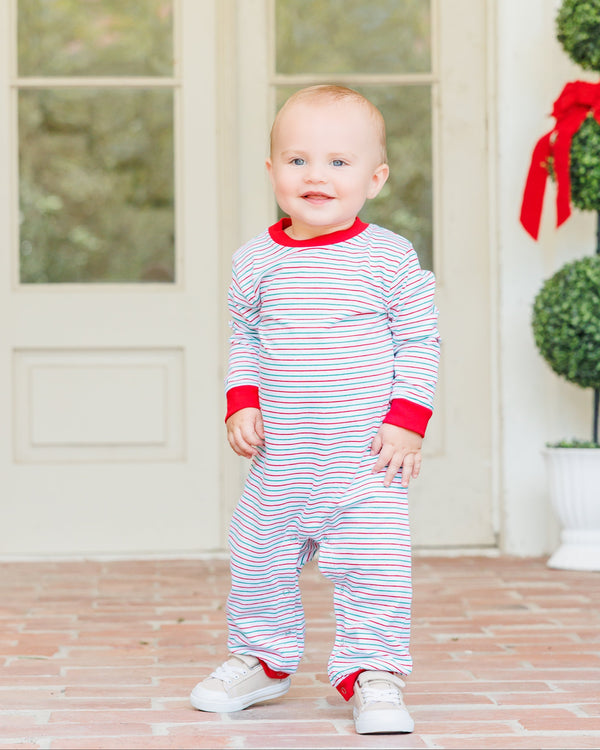 Christmas Candy Stripe Thomas Romper