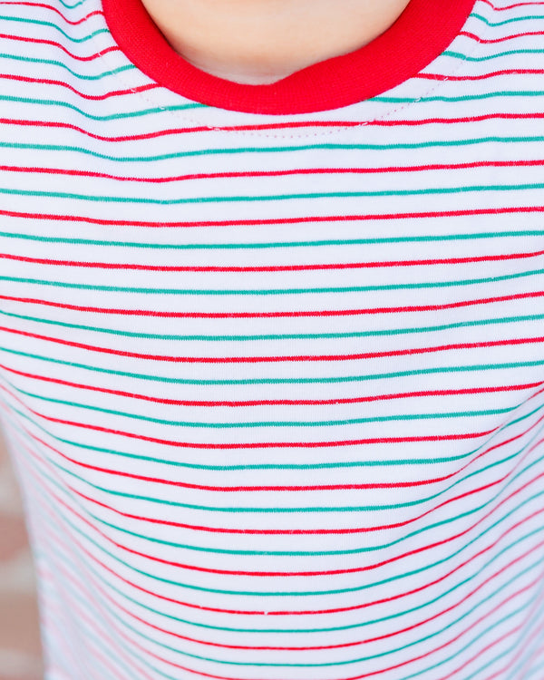 Christmas Candy Stripe Thomas Romper