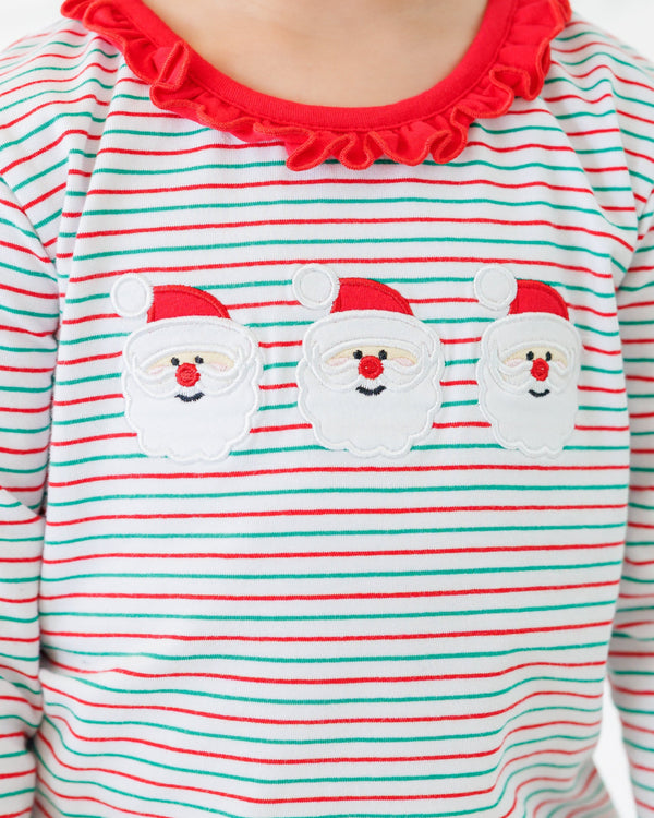 Christmas Candy Stripe Santa Ruffle Set