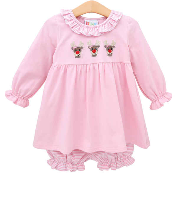 Run Run Rudolph Ruffle Bloomer Set