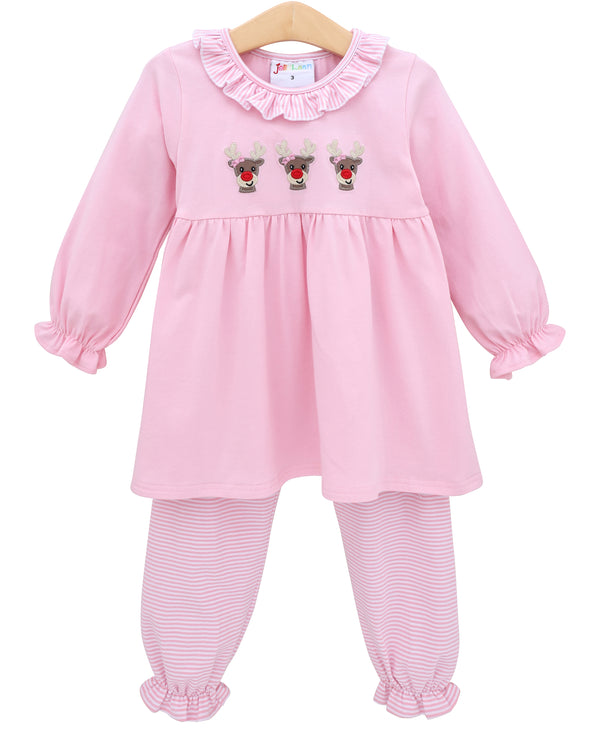 Run Run Rudolph Ruffle Pants Set