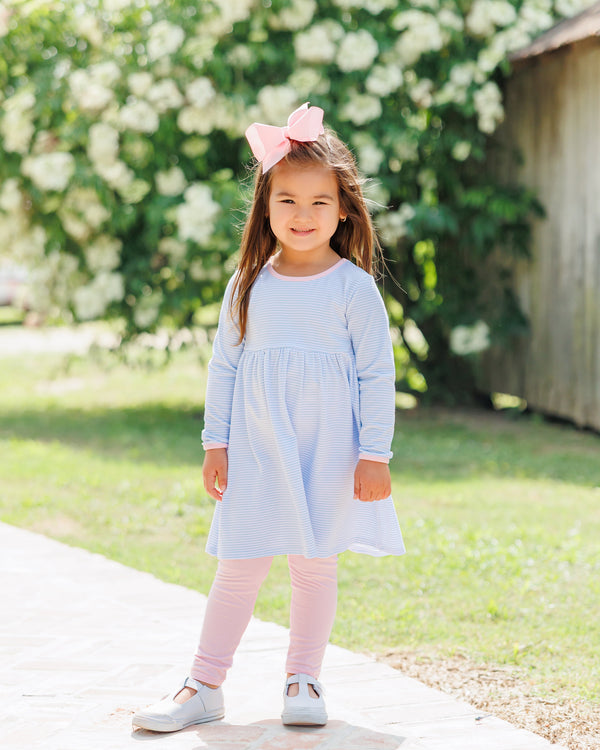 Sadie Pants Set- Light Blue Stripe/Light Pink