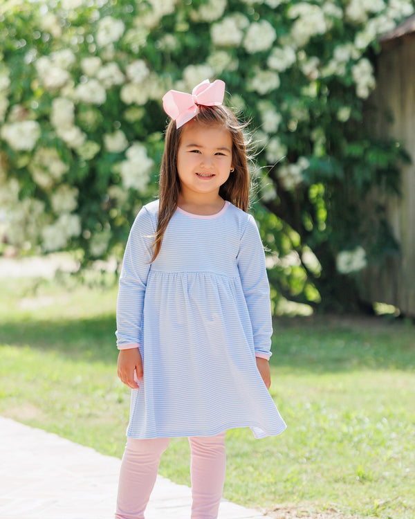 Sadie Pants Set- Light Blue Stripe/Light Pink