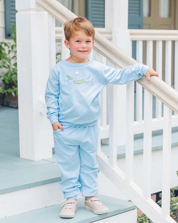 Around The Rink Jogger Set- Light Blue