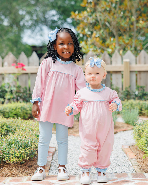 Annie Romper- Light Pink/Light Blue