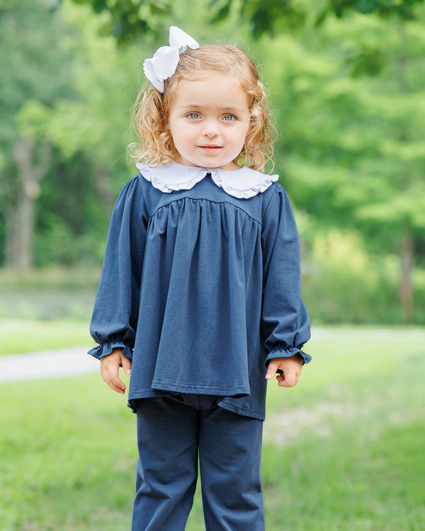 Catherine Bloomer Pants Set- Navy