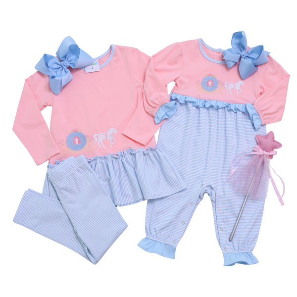 Princess Carriage Embroidery Romper