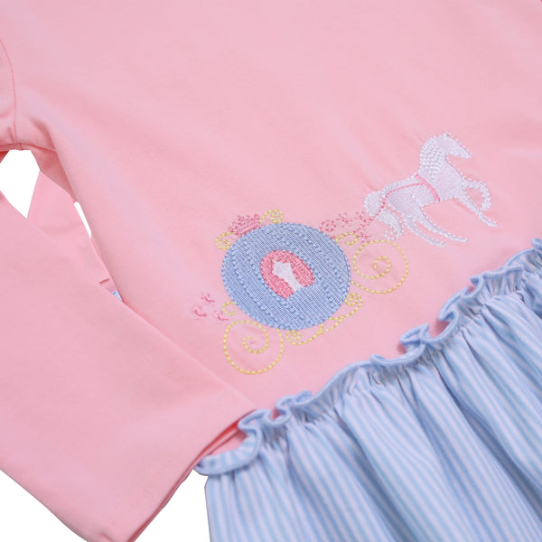 Princess Carriage Embroidery Pants Set