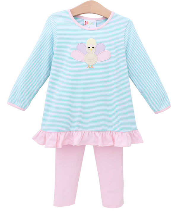 Pastel Turkey Ruffle Pant Set