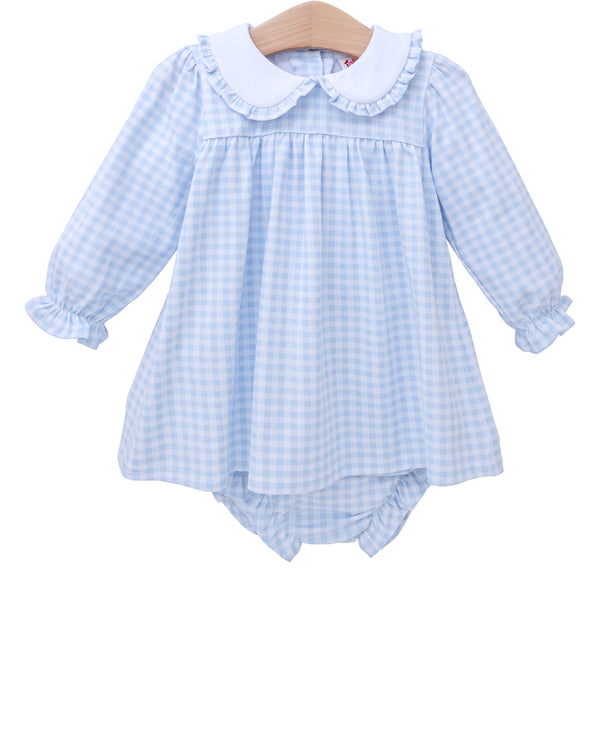 Catherine Diaper Set - Light Blue Gingham