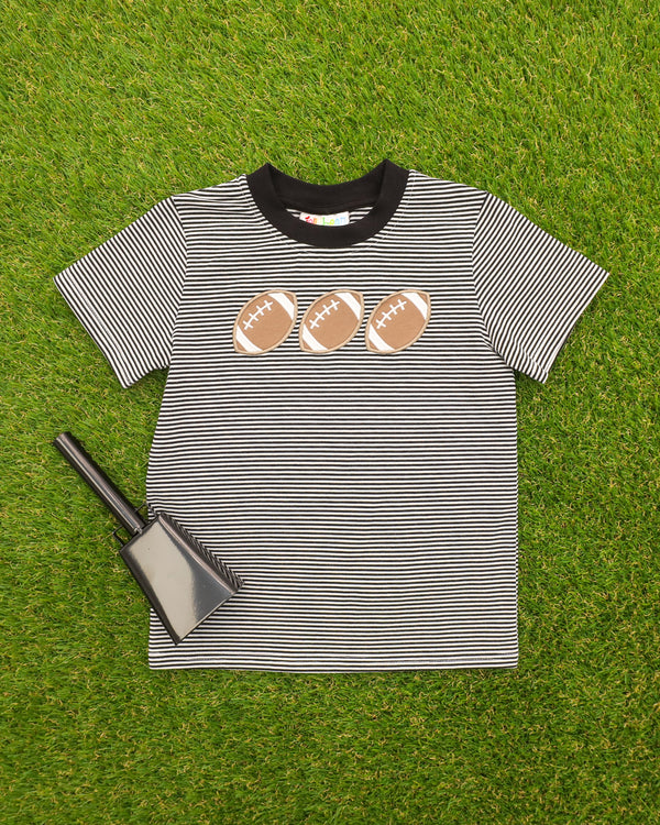 Football Trio Shirt- Black Stripe