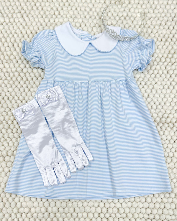 Charlotte Dress- Light Blue Stripe