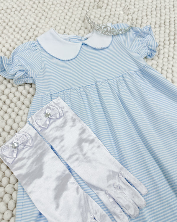 Charlotte Dress- Light Blue Stripe