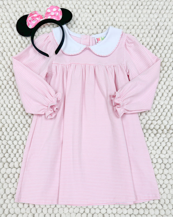 Lottie Dress - Light Pink Stripe