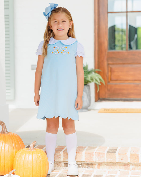 Pumpkin Bow Scallop Jumper Set