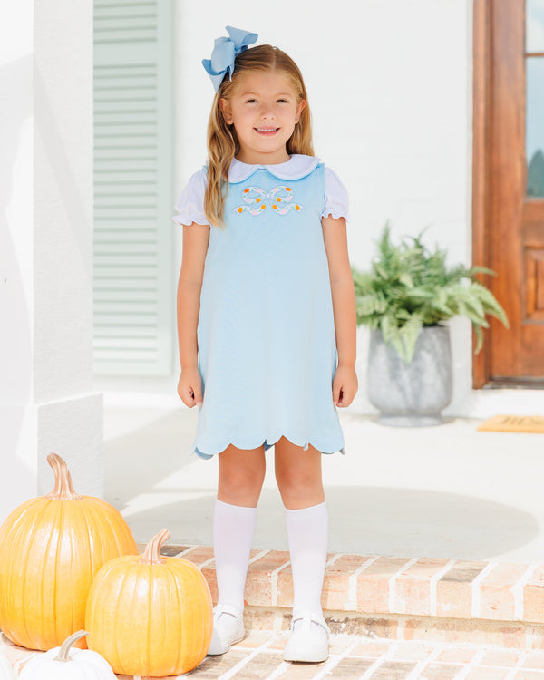Pumpkin Bow Scallop Jumper Set