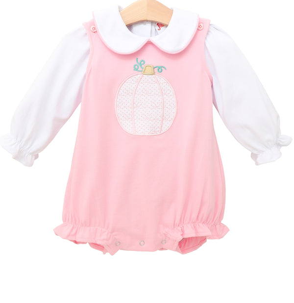 Pretty in Pink Pumpkin Bubble with Peter Pan Collar Top