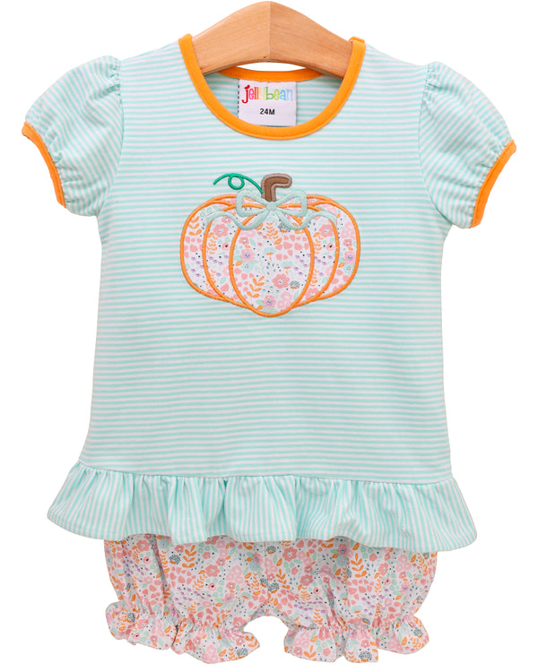 Pumpkin Patch Petals Applique Bloomer Set