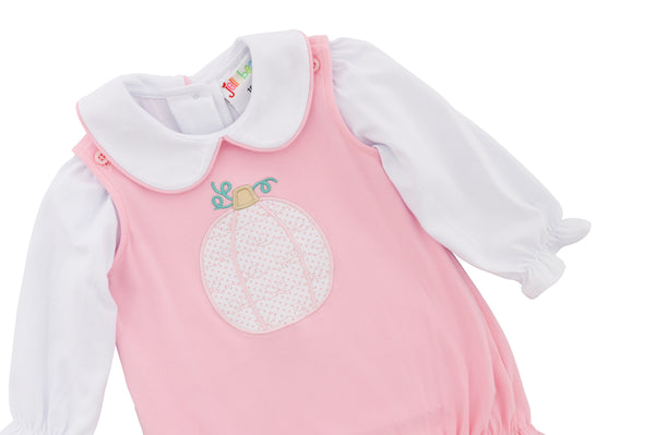 Pretty in Pink Pumpkin Bubble with Peter Pan Collar Top