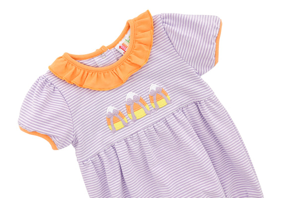 Sweet As Candy Corn Ruffle Pocket Dress