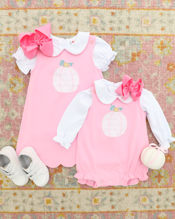 Pretty in Pink Pumpkin Jumper with Peter Pan Collar Top