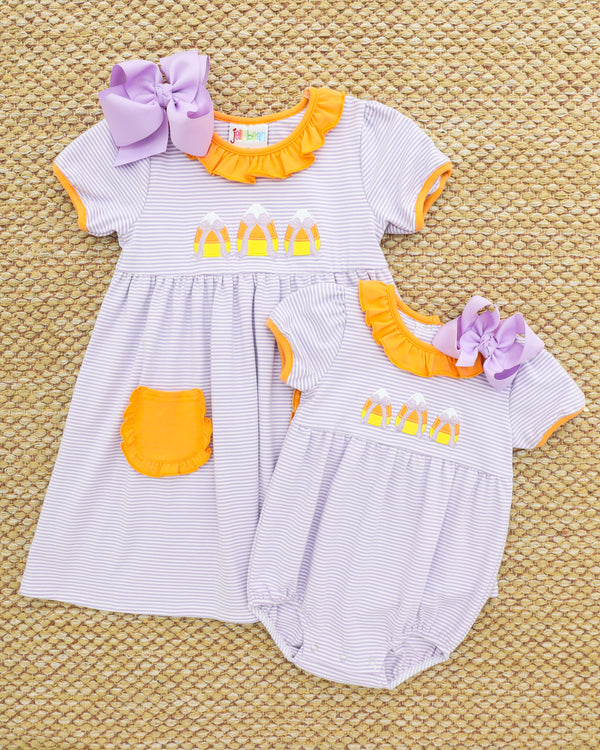 Sweet As Candy Corn Ruffle Bubble
