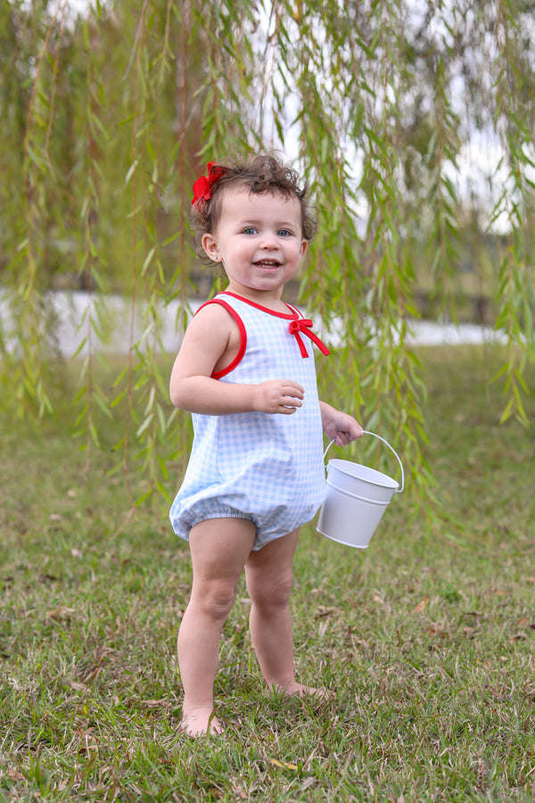 Blue Gingham/Red Bow Bubble