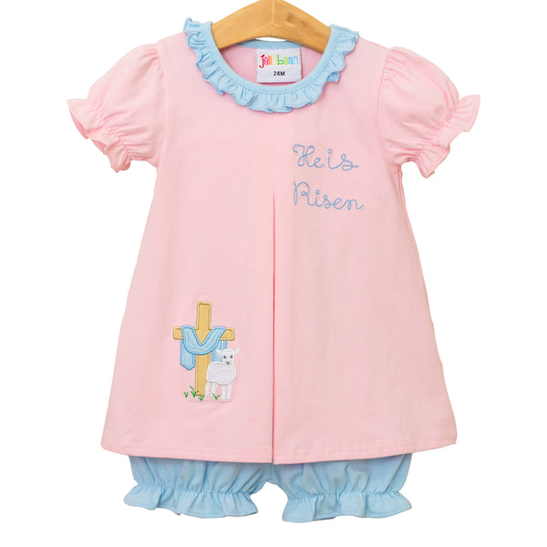 He Is Risen Pleat Bloomer Set