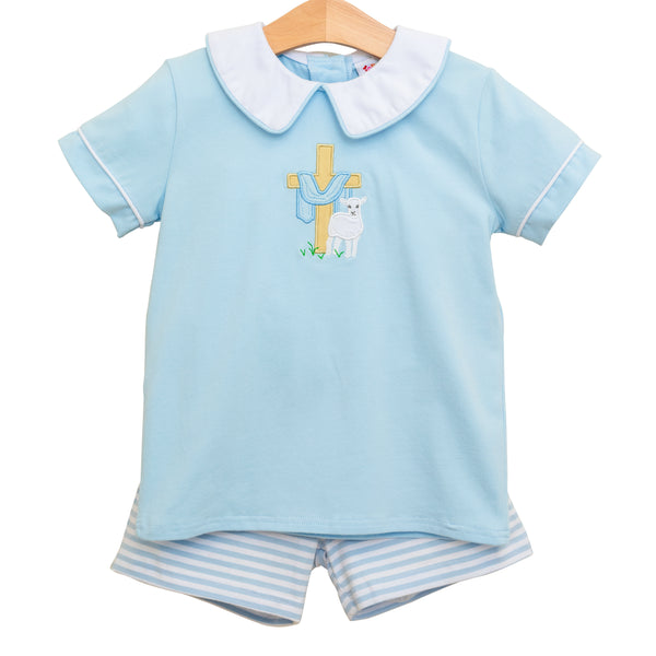 He Is Risen Collared Short Set