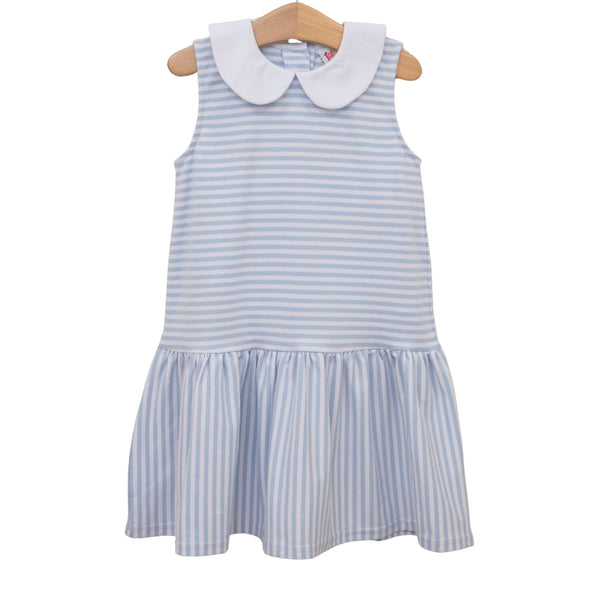 Georgia Dress- Light Blue Medium Stripe