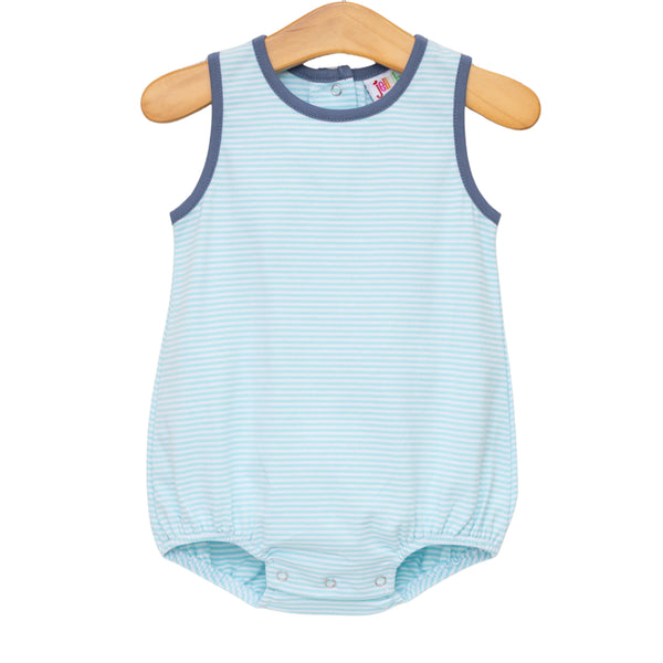 Avery Bubble- Aqua Stripe and Dusty Blue