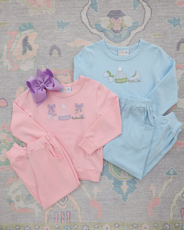 Around The Rink Jogger Set- Light Blue
