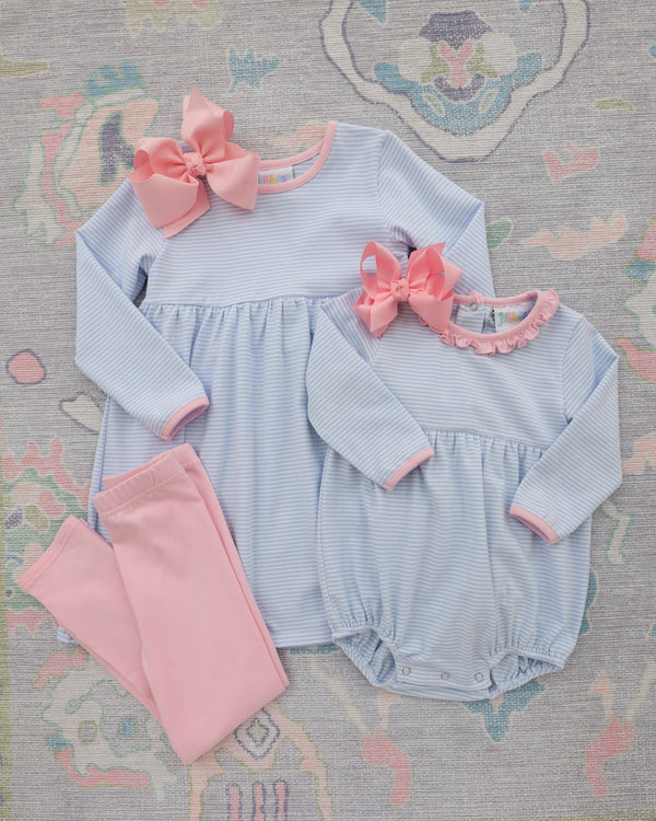 Sadie Pants Set- Light Blue Stripe/Light Pink