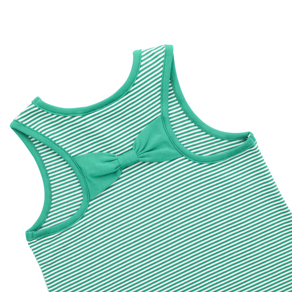 We've Got Spirit Bow Back Short Set- Green Stripe