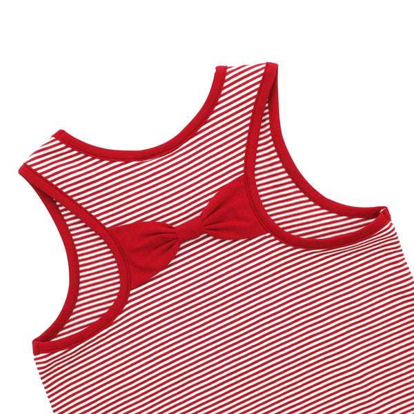 We've Got Spirit Bow Back Short Set- Crimson Stripe