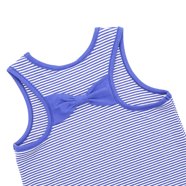 We've Got Spirit Bow Back Short Set- Royal Blue Stripe