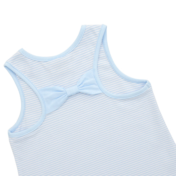 We've Got Spirit Bow Back Short Set- Light Blue Stripe