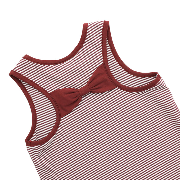 We've Got Spirit Bow Back Short Set- Maroon Stripe