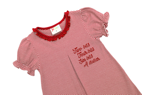 Stand Up and Holler Pleat Dress- Crimson Stripe