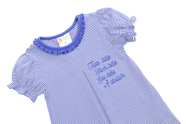 Stand Up and Holler Pleat Dress- Royal Blue Stripe
