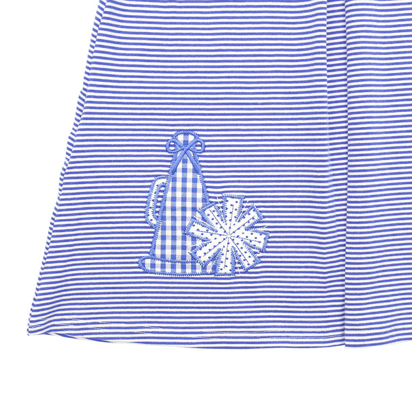 Stand Up and Holler Pleat Dress- Royal Blue Stripe