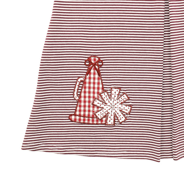 Stand Up and Holler Pleat Dress- Maroon Stripe