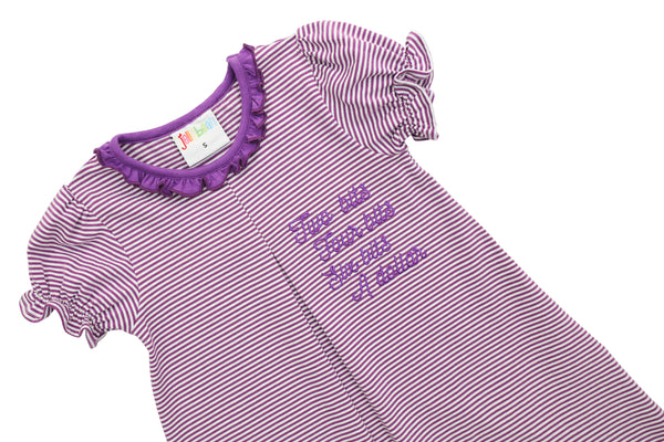 Stand Up and Holler Pleat Dress- Purple Stripe