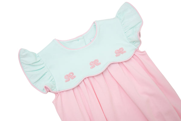 French Knot Bow Scallop Dress