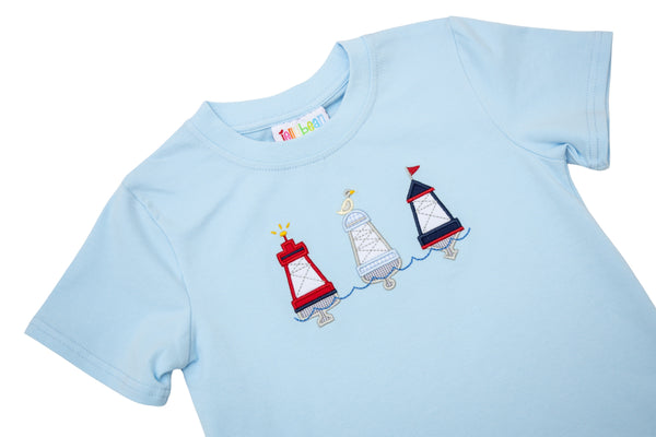 Red, White, and Buoy Short Set