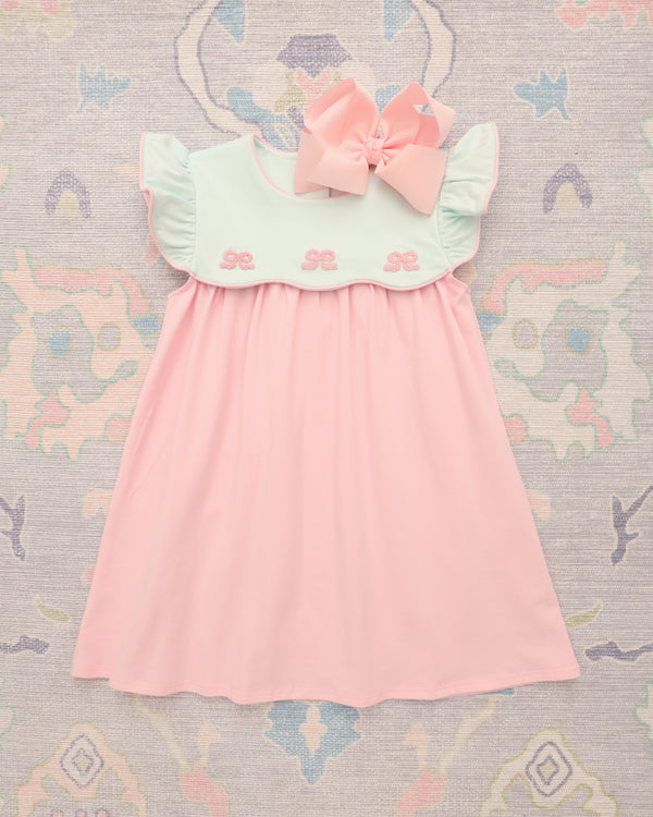 French Knot Bow Scallop Dress