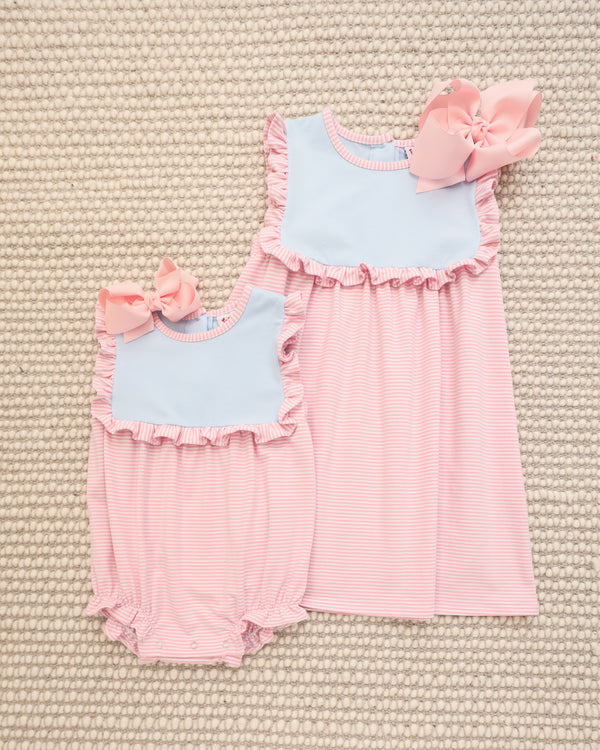 Ruby Bubble- Light Blue and Pink Stripe