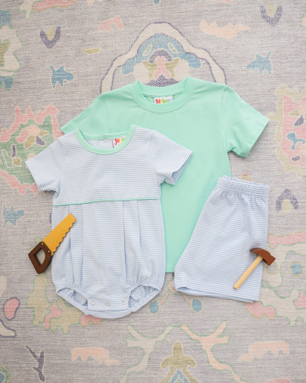 Lucas Bubble- Light Blue Stripe and Mint