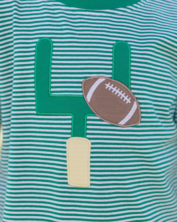 Down, Set, Hut Shirt- Green Stripe